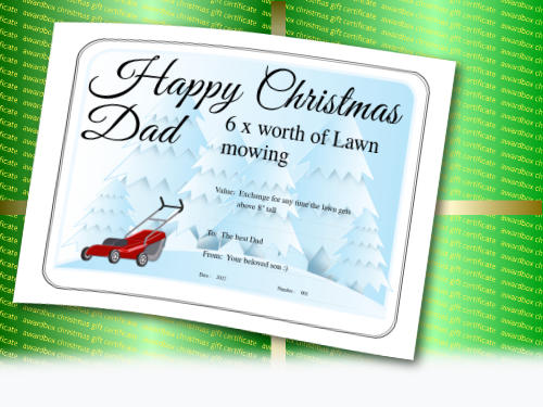 give your time as a lawn care free christmas gift certificate idea for if you have no budget