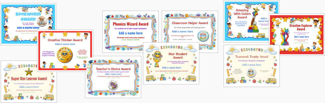 Classroom motivation and encouragement awards bundle - printable certificates for teachers